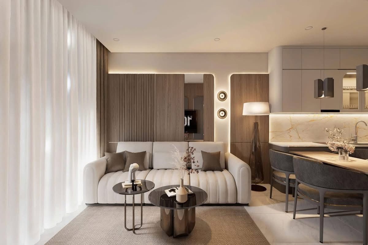Dịch vụ thiết kế và thi công nội thất căn hộ 1PN+ tại VinHomes Grand Park, tư vấn miễn phí, có nhà mẫu tham quan, xưởng sản xuất trực tiếp, hoàn thiện nhanh.