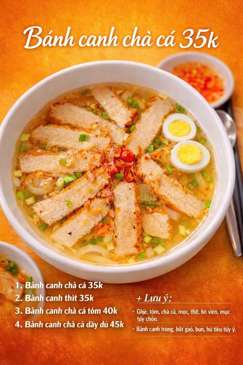 Bánh Canh Nhi bán bánh canh, hủ tiếu, bún nước tương, bánh mì chả cá, ăn vặt và nước uống. Giao miễn phí cư dân Vin từ 35K. Liên hệ: 0378.169.931.