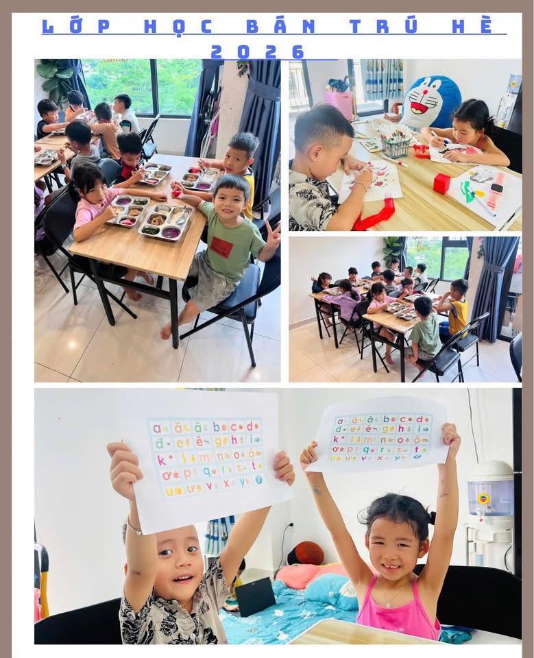 Tuyển sinh lớp bán trú hè 2026 tại Vinhome Grand Park, Q9: rèn chữ, luyện đọc, kỹ năng, mỹ thuật, ăn trưa, môi trường thân thiện. Liên hệ cô Ngân để đăng ký.