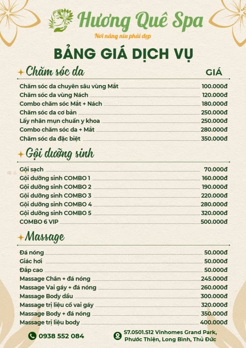 Hương Quê Spa cung cấp liệu trình gội đầu dưỡng sinh giúp giảm căng thẳng, thư giãn vùng đầu, cổ, vai gáy và tái tạo năng lượng.