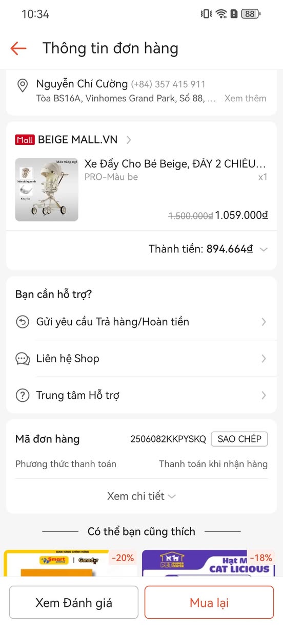 Bán lại xe đẩy cho em bé, mua tại Shopee Mall, chỉ mới sử dụng 3 lần, giá 700k. Bé không thích nên cần pass lại.