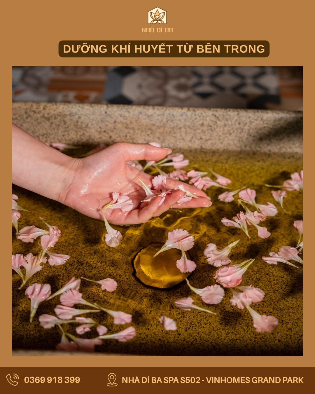 Nhà Dì Ba Spa tại Vinhomes Grand Park cung cấp liệu trình đẩy hàn khí, massage dưỡng sinh giúp lưu thông khí huyết, cải thiện sức khỏe và làn da cho phụ nữ.
