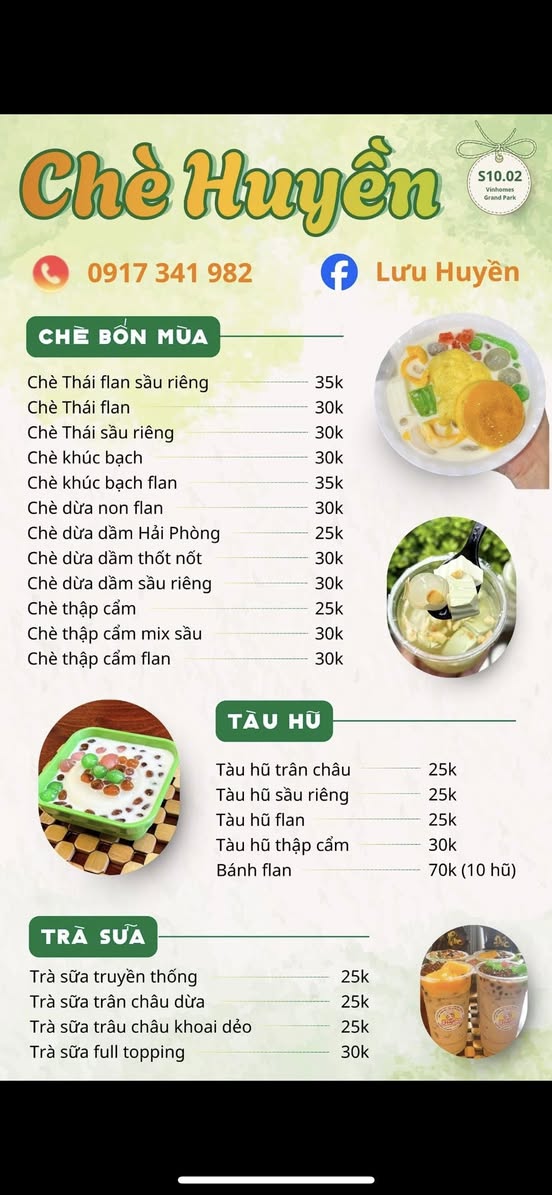 Chè Huyền S1092 bán chè, nhận ship từ 2 ly. Liên hệ Zalo 0917341982 để đặt hàng. Phù hợp cho cư dân muốn thưởng thức chè ngọt.