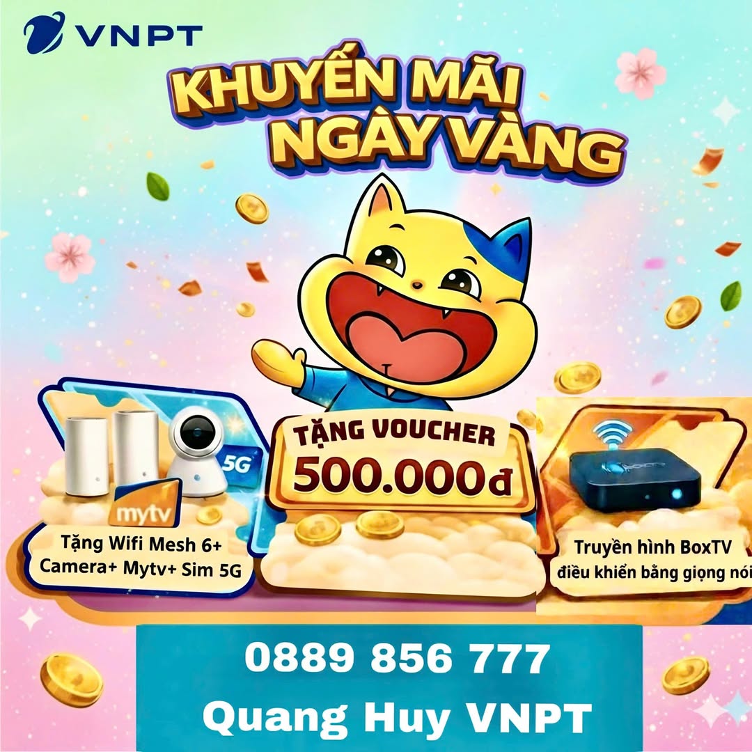 Dịch vụ lắp đặt Internet VNPT giá rẻ tại Vinhome Grand Park, hỗ trợ 500.000 khi lắp mới, tặng SIM số đẹp, MyTV, Wifi mesh, Camera.