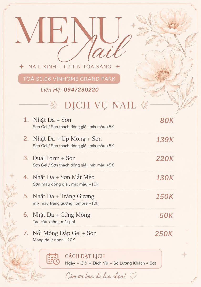 Dịch vụ nối mi và làm nail tại nhà quanh Vinhomes Grand Park Q9. Thiết kế mi phù hợp dáng mắt, nail từ nhẹ nhàng đến cá tính. Đặt lịch tư vấn trước.