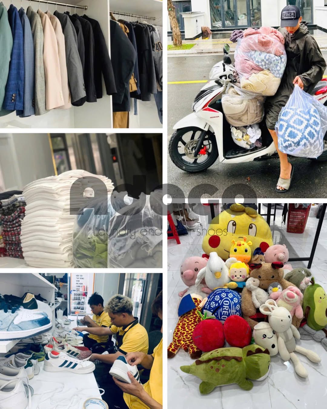 Dịch vụ vệ sinh giày, giặt ủi, giặt túi xách, rèm, topper, giặt hấp, freeship 2 chiều khu Vinhomes. Giá từ 12k/kg. Liên hệ: 0862.784.525, 035.648.6562.