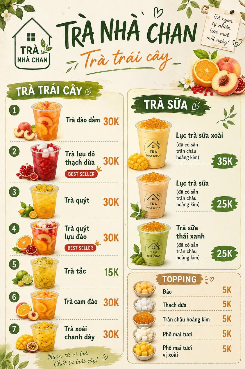 Mua 2 trà sữa xoài tặng 1 trà trái cây tự chọn, áp dụng 18-20/5. Shop giao hàng đến 1h sáng, liên hệ Zalo 0945664748.