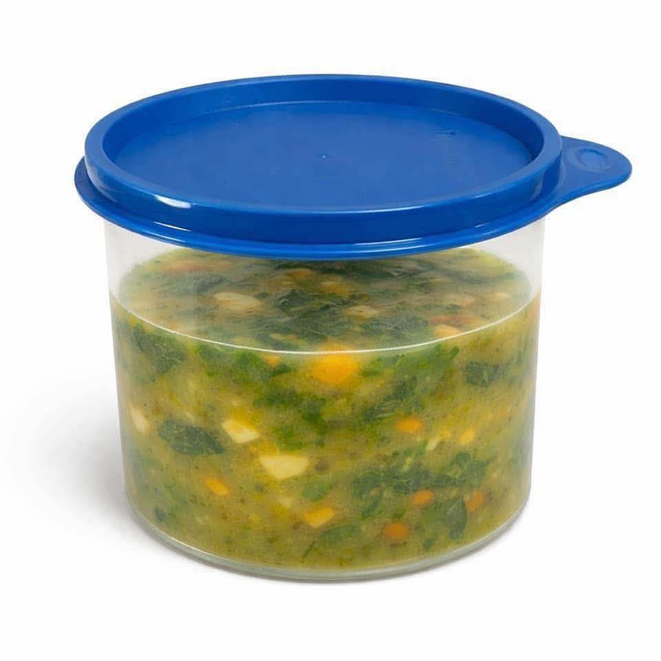 Hộp tròn Tupperware 600ml đa năng, nắp kín, chất liệu an toàn, tiện bảo quản thực phẩm, giá khuyến mãi 55k/hộp.